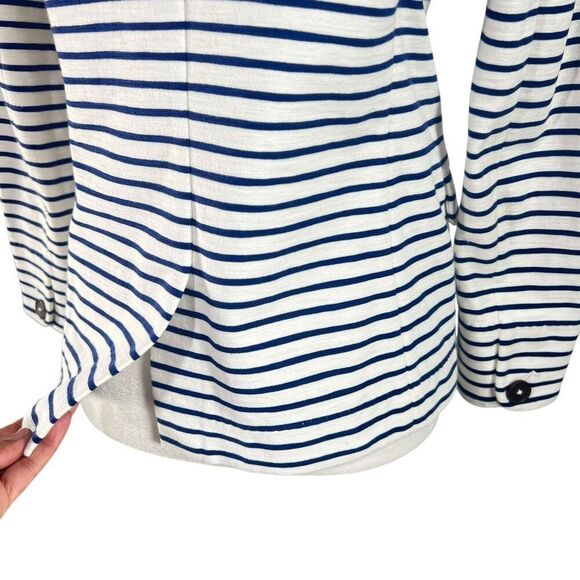 J.Crew Women's White & Blue Striped Stretch Blazer Jacket Size Small - Picture 12 of 15